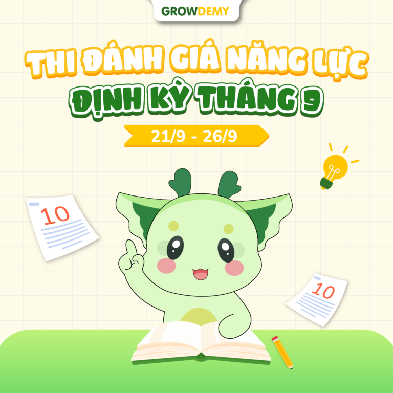 Thông báo kỳ thi đánh giá năng lực định kỳ tháng 9